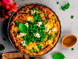 Receita Frittada de ervilhas e espargos